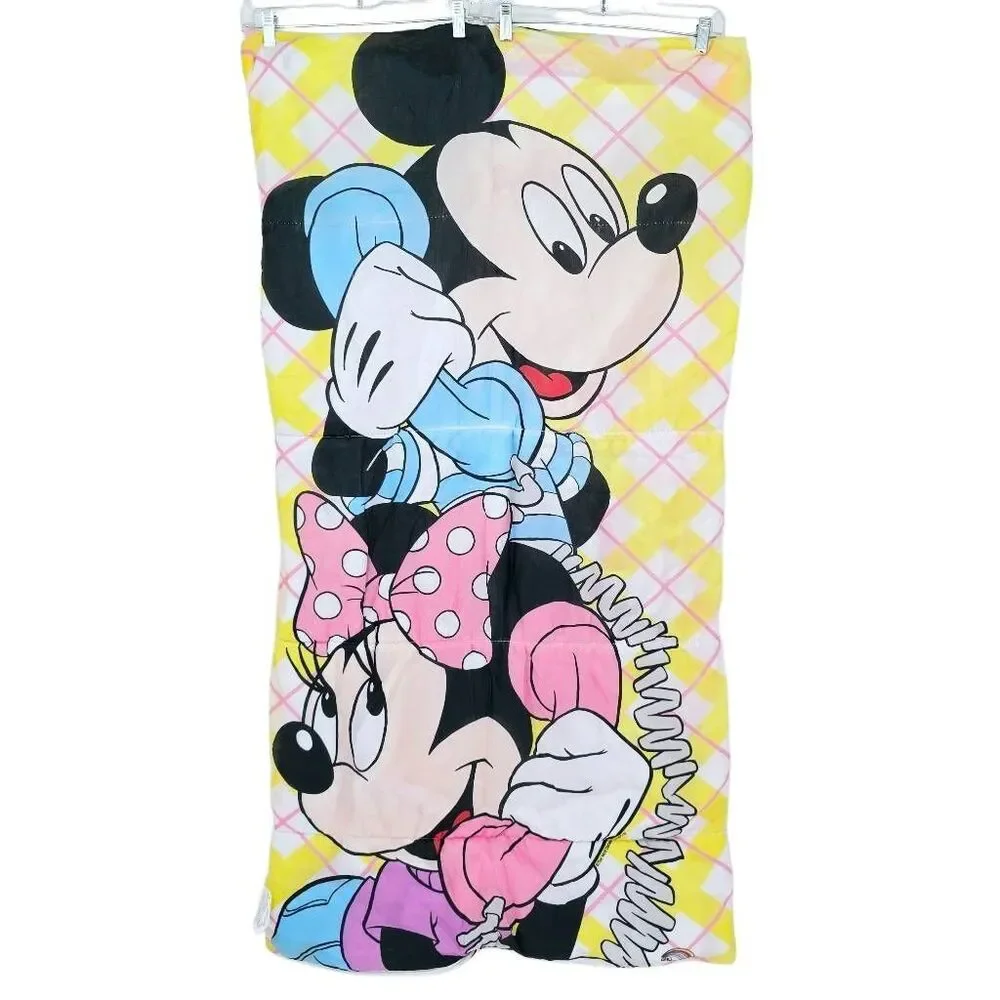 Vintage 90s Kids Mickey Minnie Mouse Disney Sleeping Bag